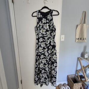Banana Republic Black and White Floral Maxi Dress